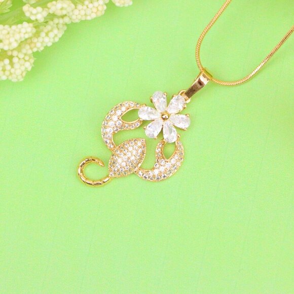 "Rose Gold Scorpio Pendant with Sparkling CZ and Floral Accent, XPPT1546 - Picture 11 of 13